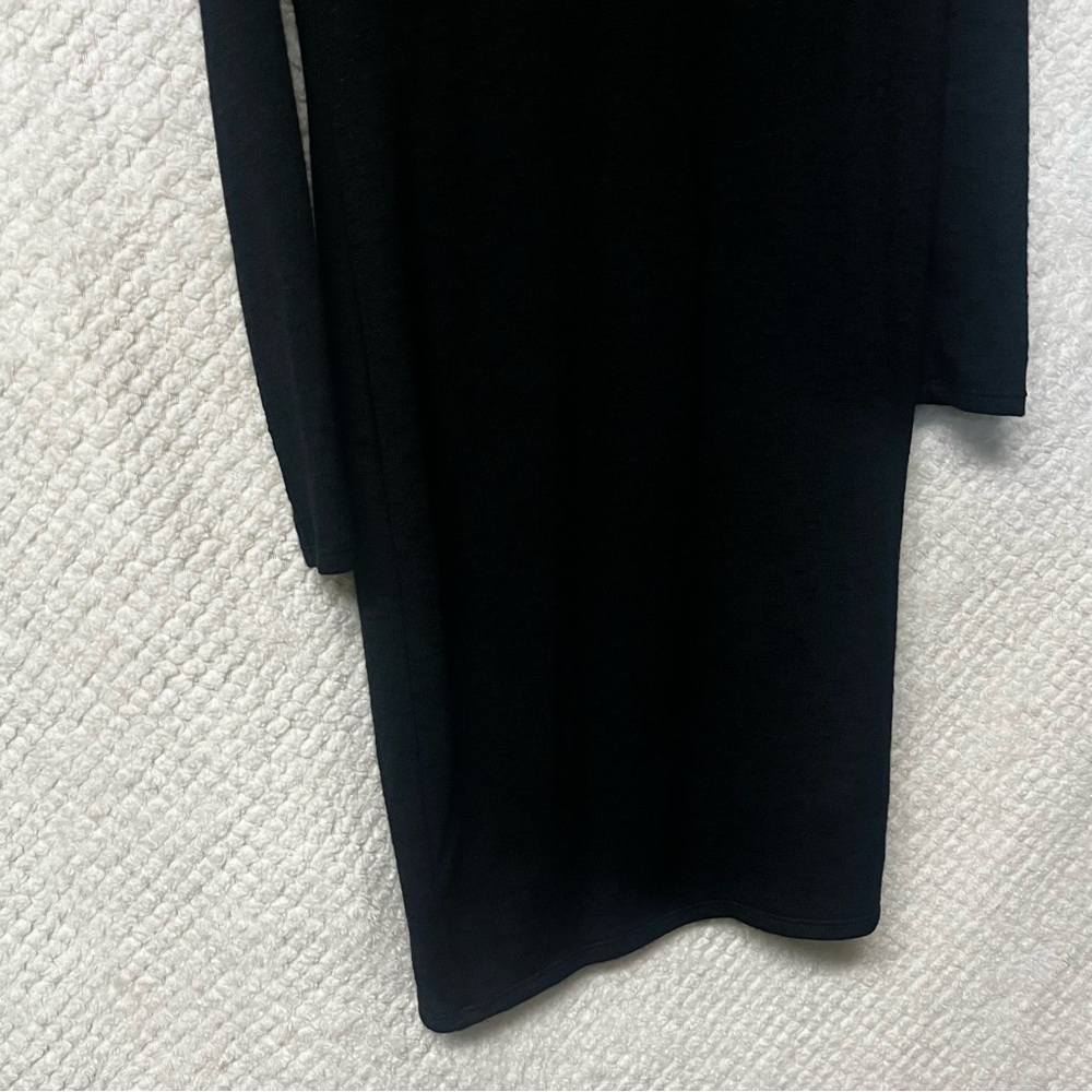 Apt. 9 Dress Black Long Sleeve Open Shoulder Scoop Neck Medium NWT - Picture 8 of 10